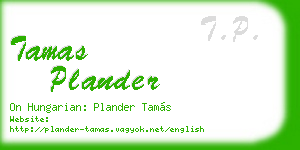 tamas plander business card